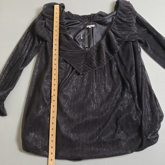 TULAROSA‎ Sabine Mini Dress Sheer Medium LBD Ruffled, Blouson Sleeves - Picture 10 of 11